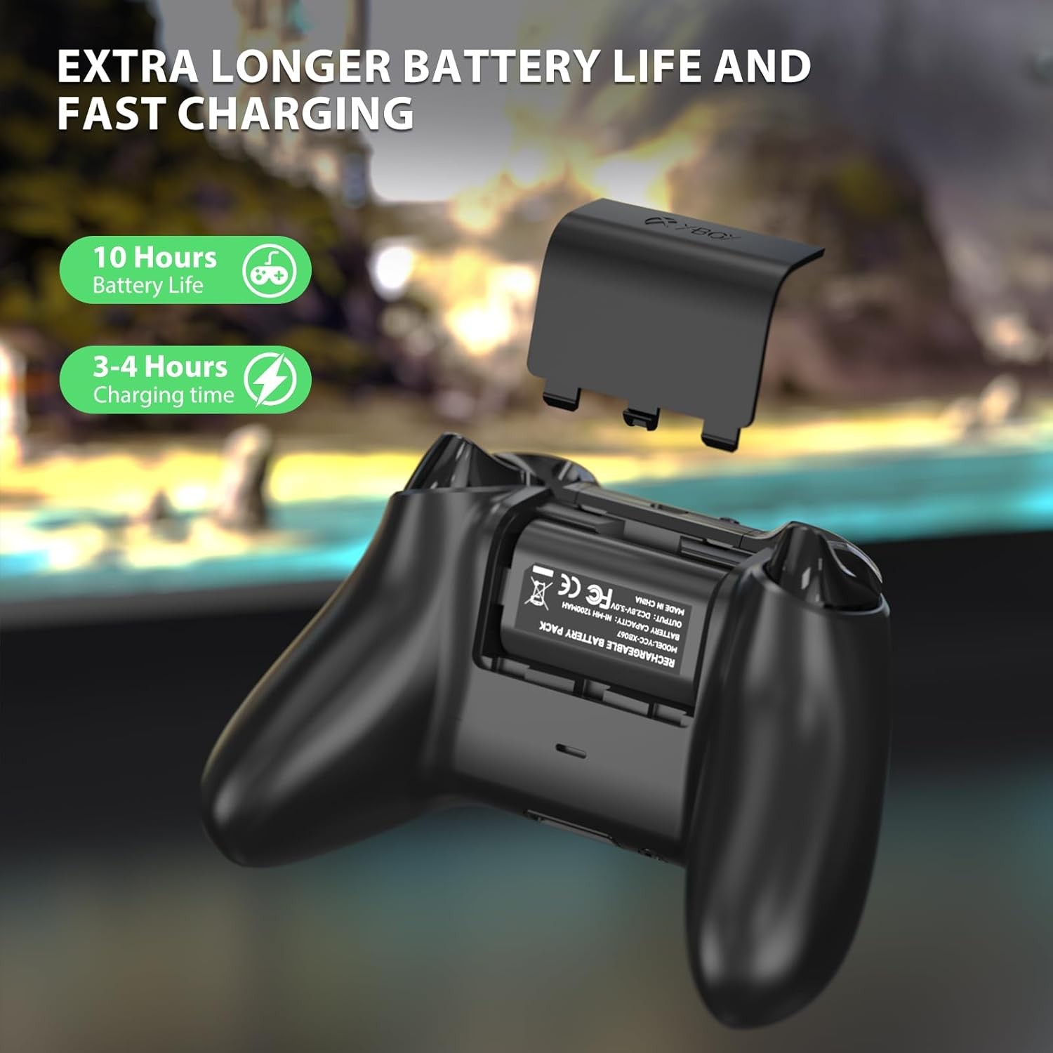 Rechargeable Battery Pack for Xbox One X|S Xbox Series X|S +Battery Charger Cord