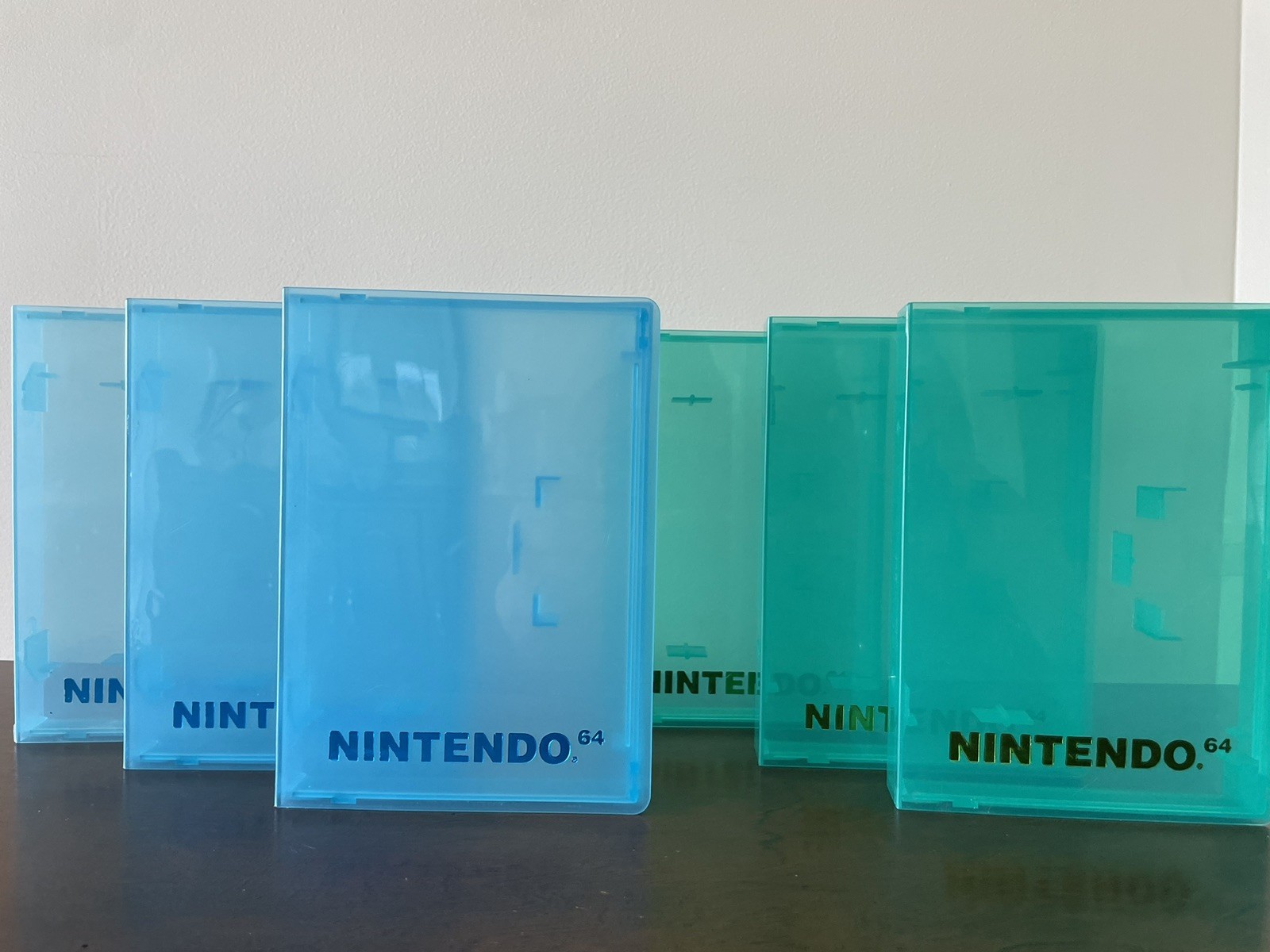6 Nintendo 64 N64 Storage Box Plastic Clamshell Hard Case (3 Green 3 Blue