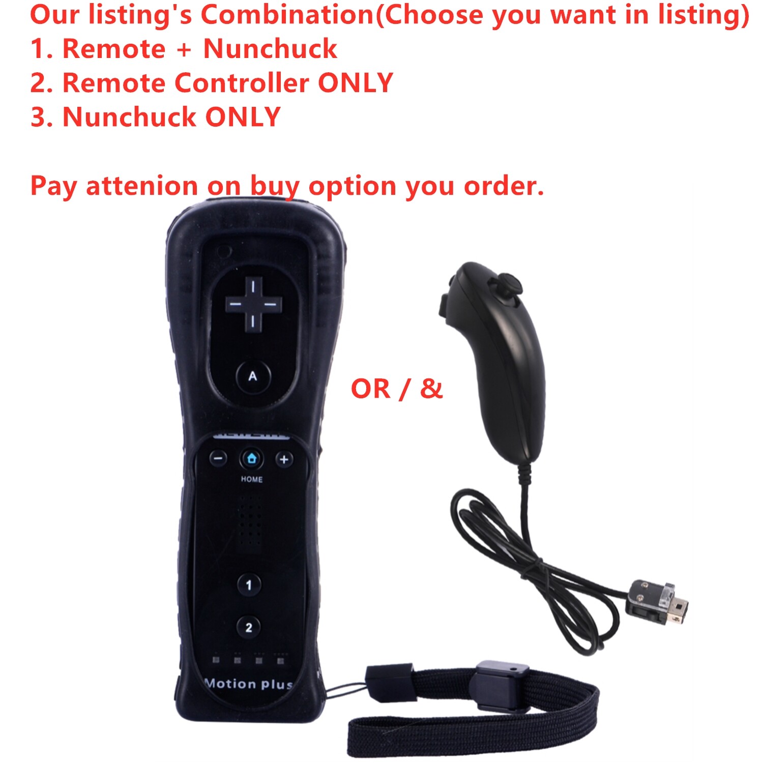 Brand New Built in Motion Plus Remote Controller And Nunchuck For Wii & Wii U