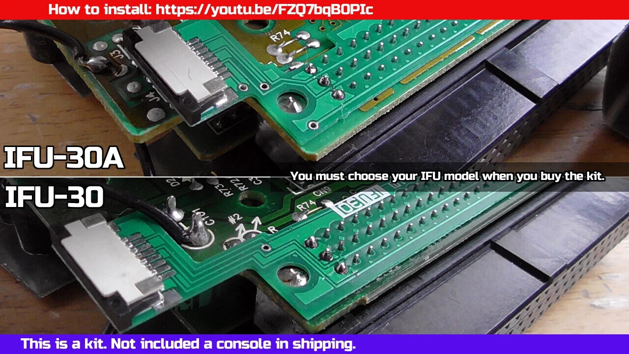 Assembly kit PC Engine Interface unit 3D print RGB panel install boards parts