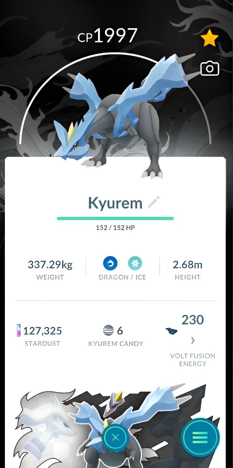 Kyurem Black and White Background | Registered 20k Stardust | Pokemon Trade Go ✨