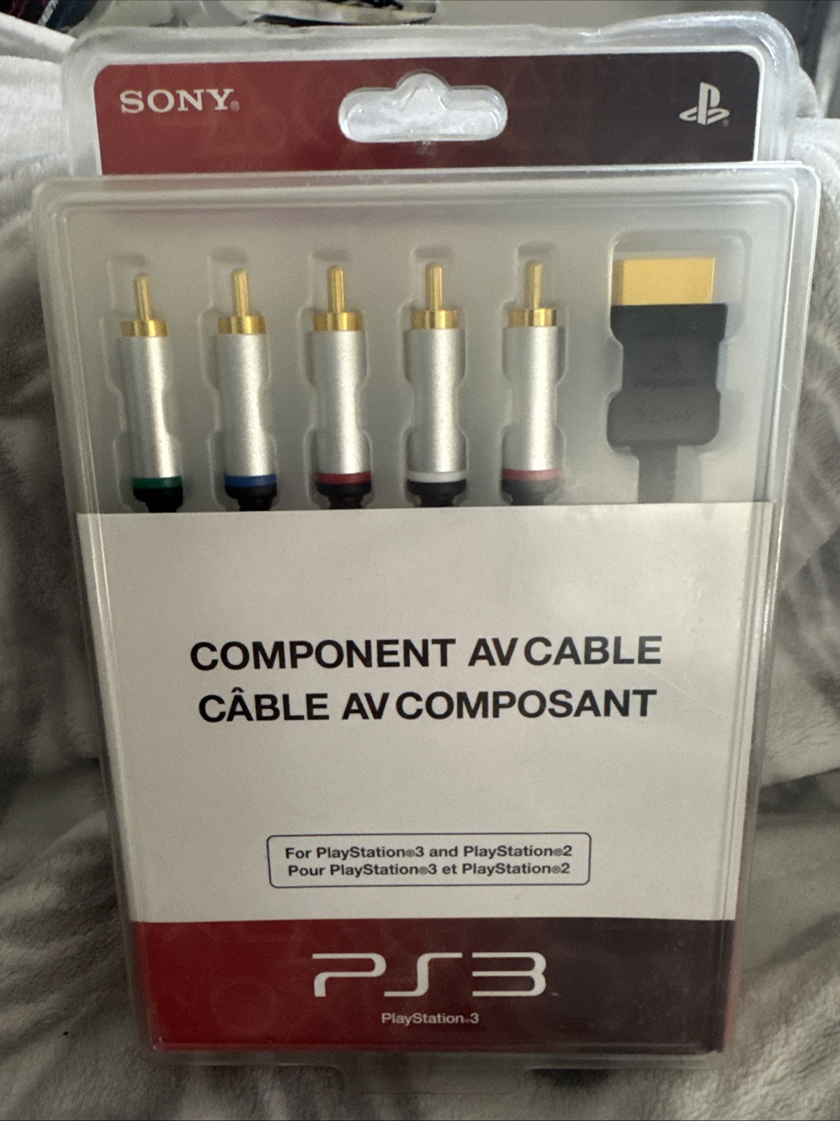 OEM OFFICIAL Sony Playstation YPbPr Component AV Cable PS2 PS3 Gold Tip New