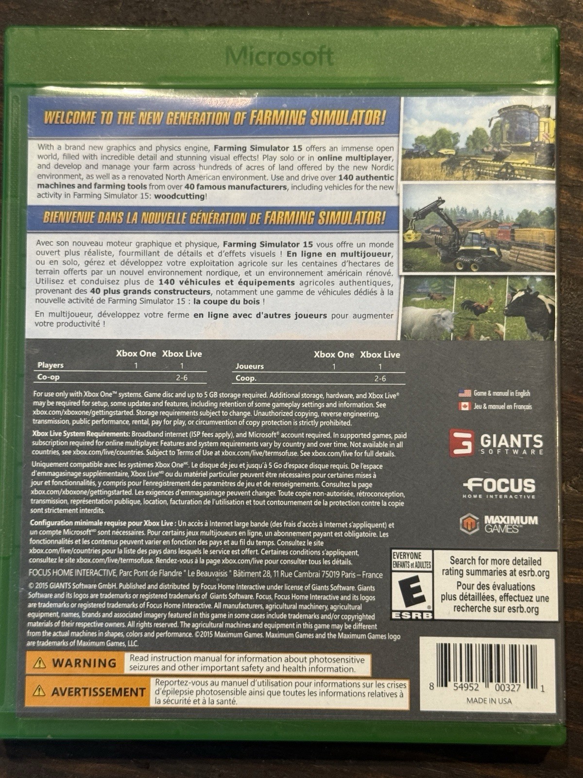 Farming Simulator 15 Limited Edition + Bonus DLC Multiplayer Xbox One #123