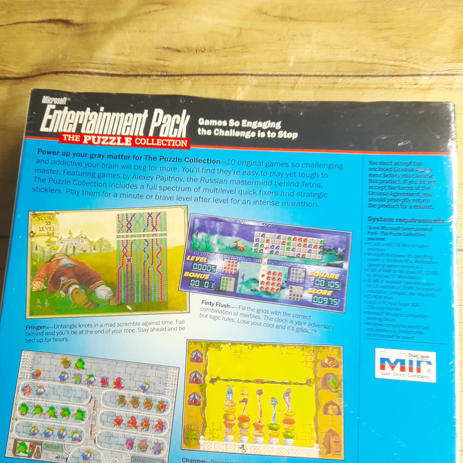 Vintage MICROSOFT ENTERTAINMENT PACK Puzzle Col. CD ROM Sealed Windows 95 NEW