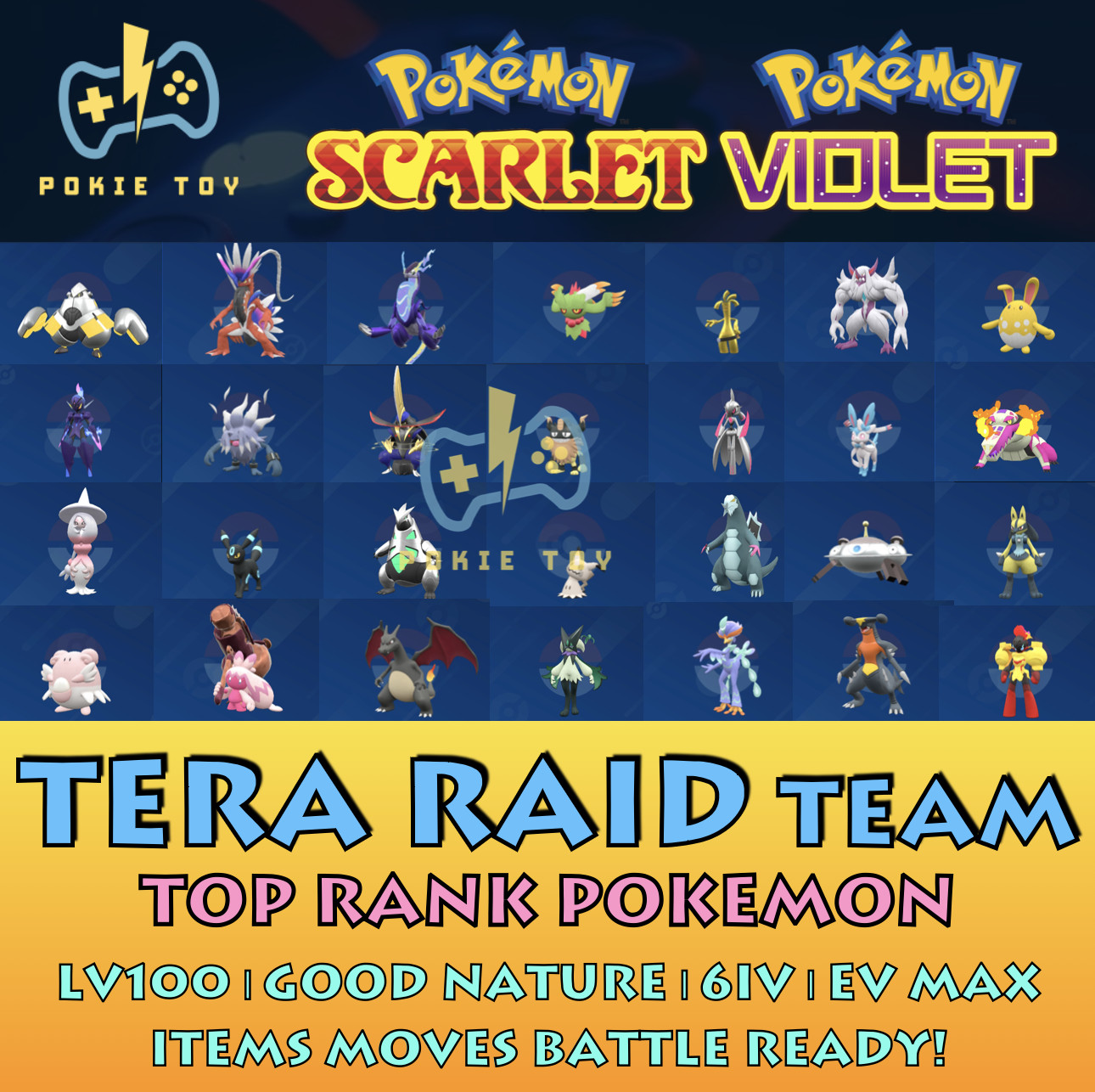 TERA RAID TEAM PACK 62 PCS 6IV MOVES ITEMS BATTLE READY | POKEMON SCARLET VIOLET