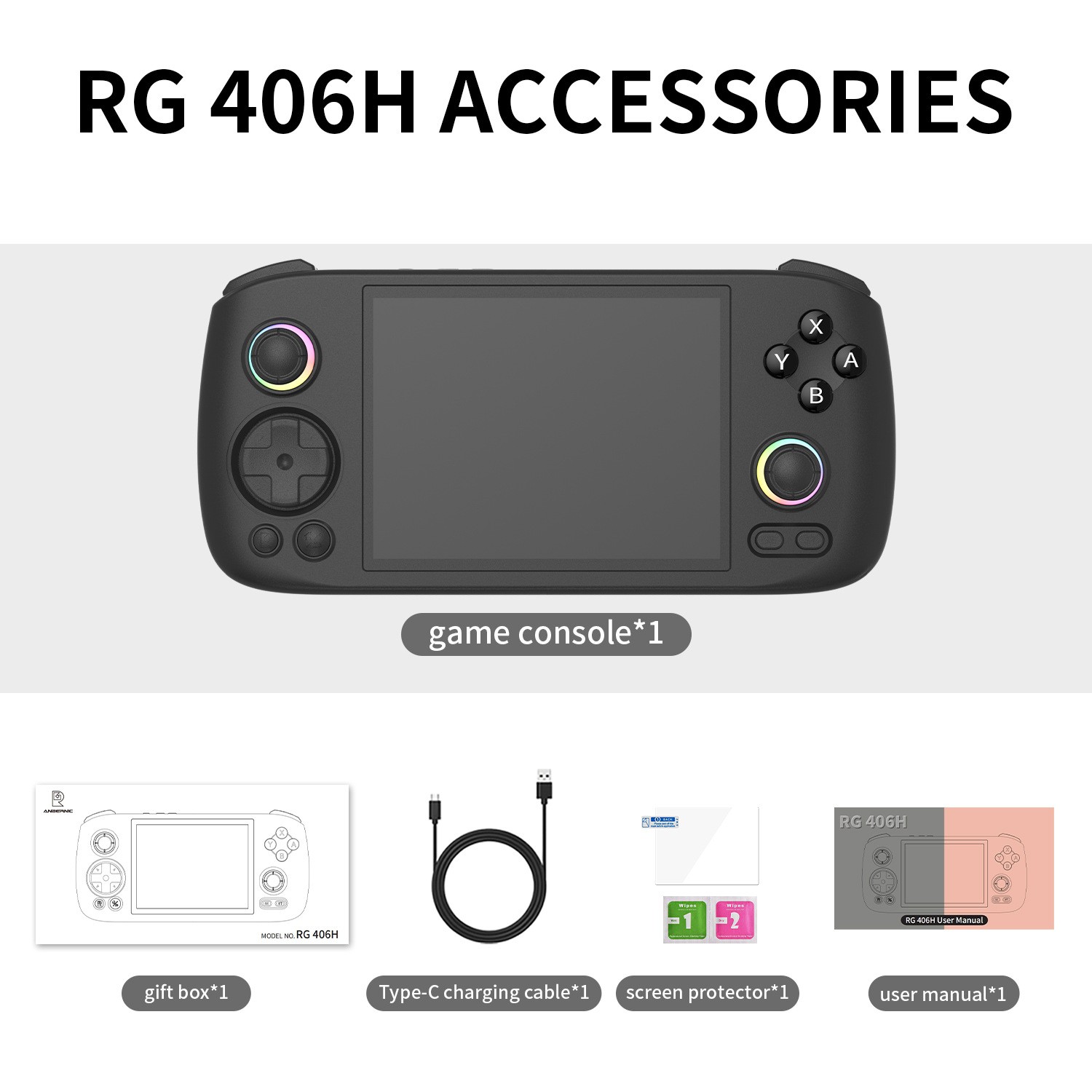 ANBERNIC RG 406H Android 13 Handheld game console 4-inch IPS Touchscreen+128GB