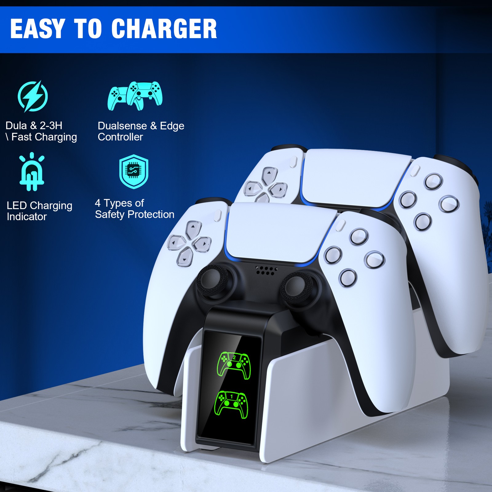 Hanging Wall Mount Shelf Holder for Playstation 5 Slim Console Charging Station