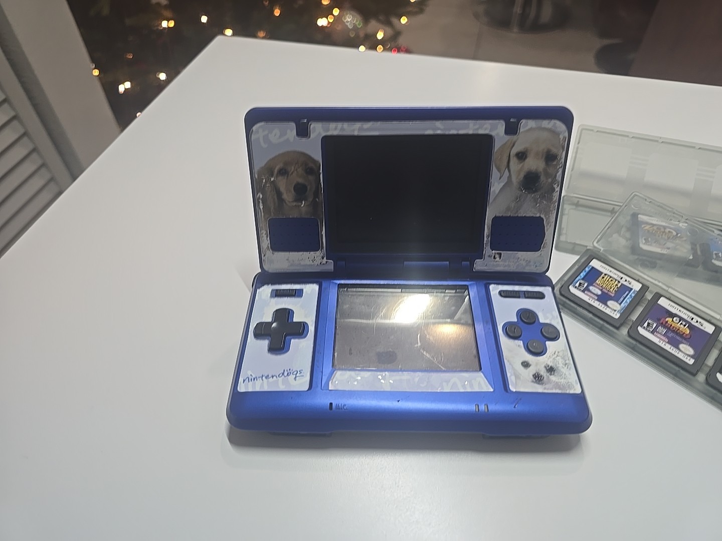 Nintendo NTR001 Nintendo DS Blue Console With 10 Games Tested And Working AS IS