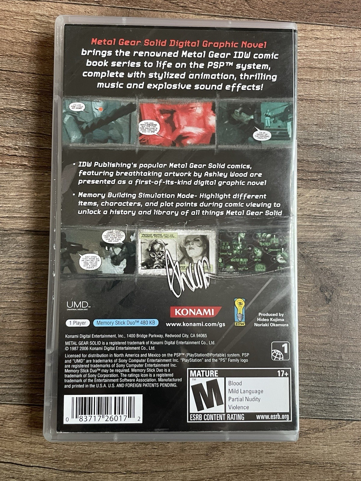 Metal Gear Solid: Digital Graphic Novel Sony PSP 2006 Disc And Case