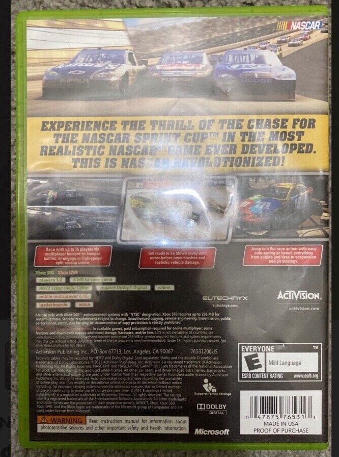 NASCAR The Game 2011 (Microsoft Xbox 360, 2011)