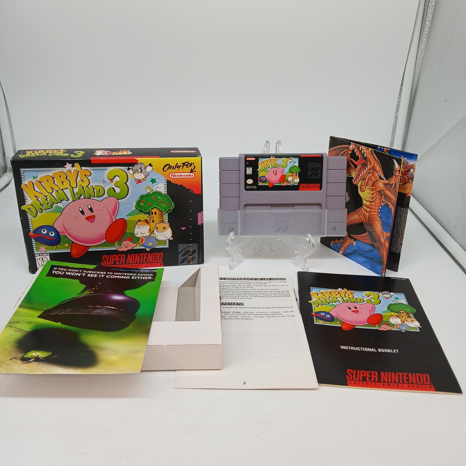 Kirby’s Dream Land 3 Complete In Box Very Good Condition Super Nintendo 1997 CIB