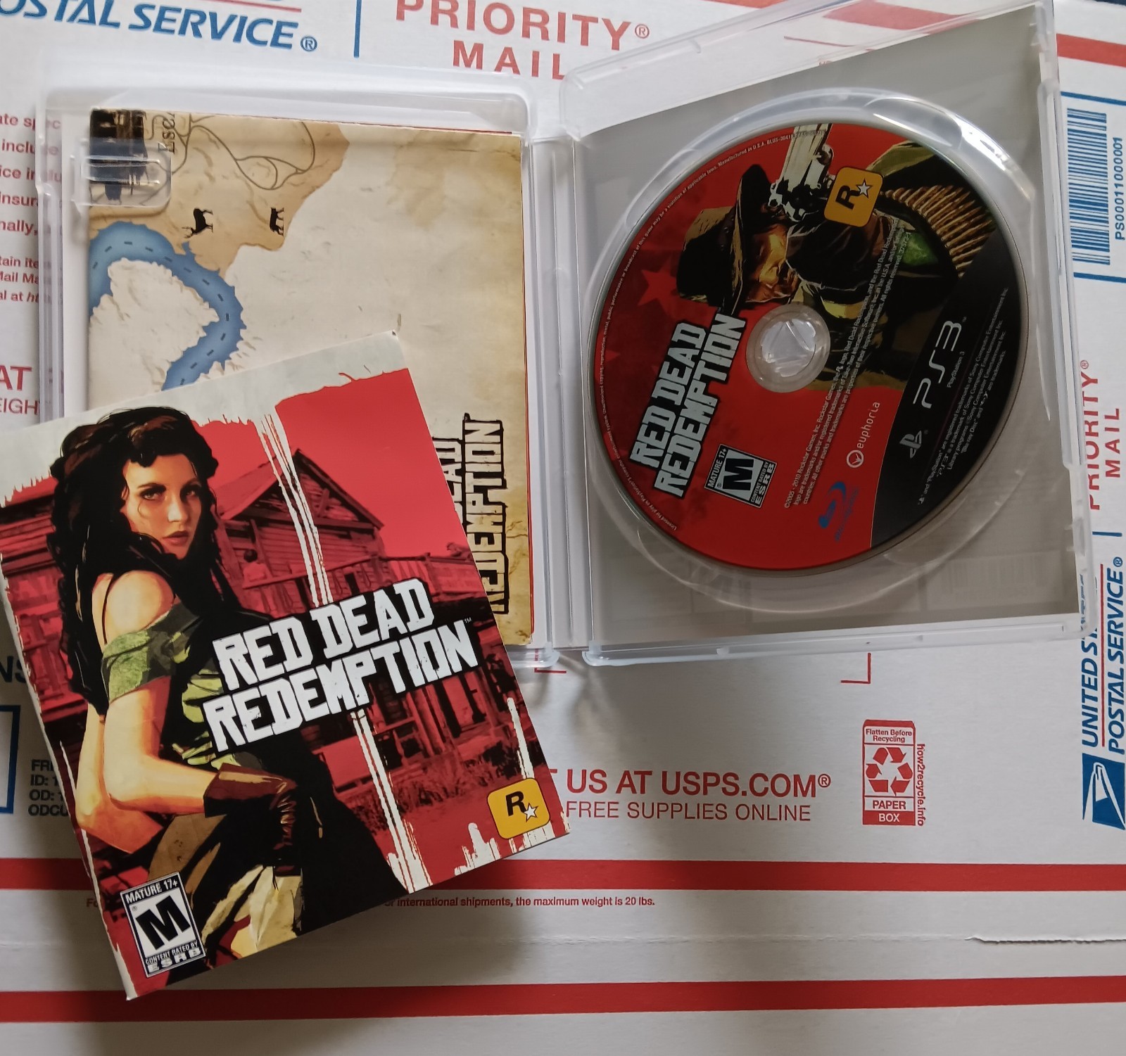 Rockstar Red Dead Redemption Map/Manual Are Prestine