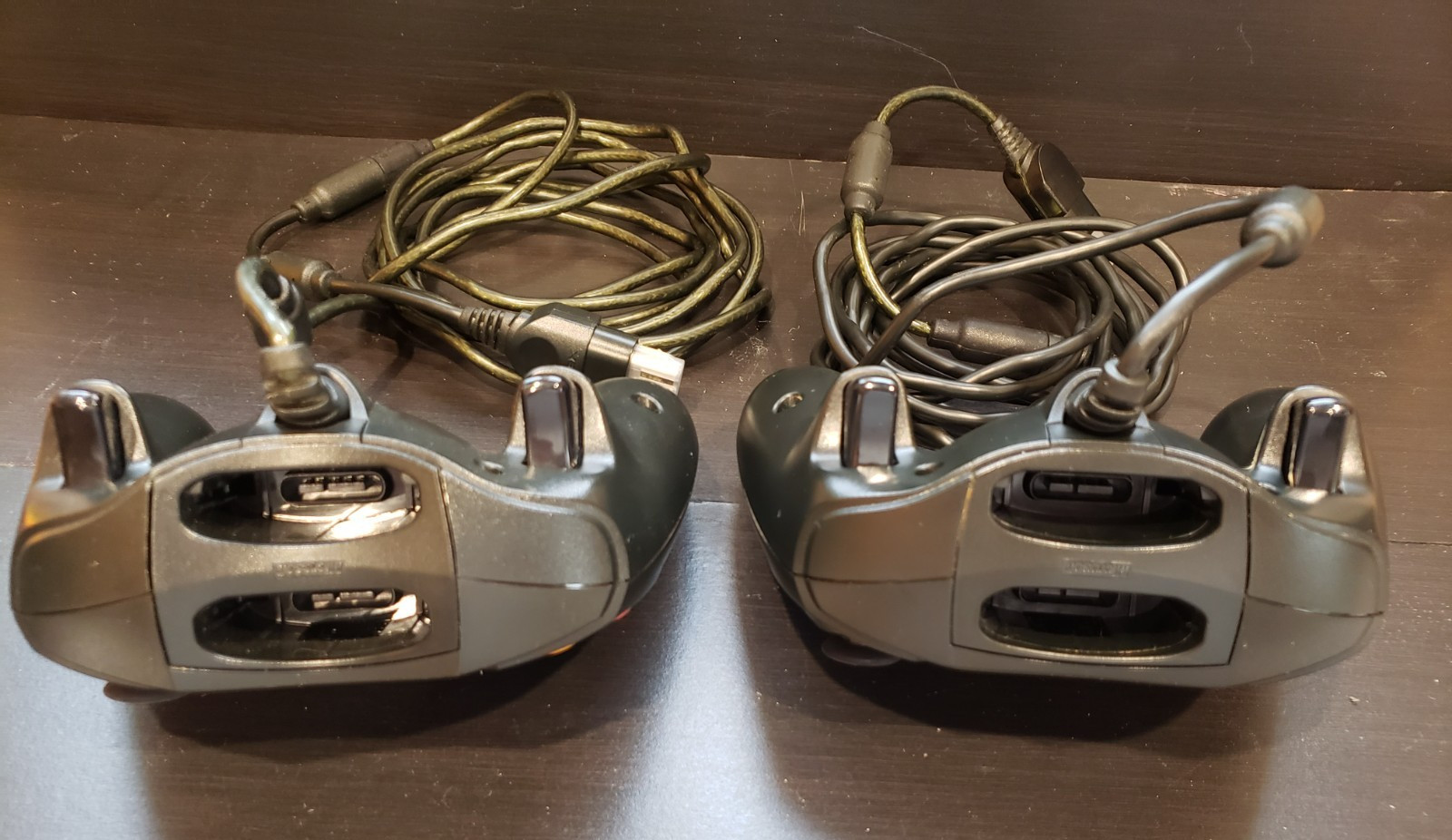 2 Xbox Microsoft Corded Controllers – S Type – Breakaway 9 ft. cords – X08-69873