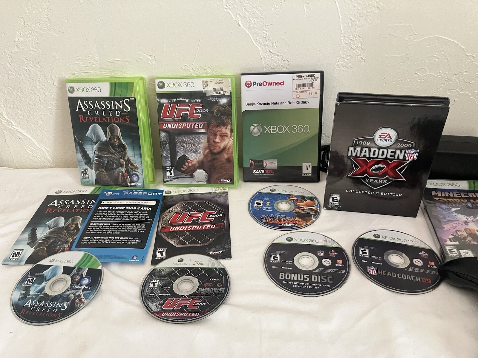 Microsoft Xbox 360 E 250GB Console #1538 W/ 9 Games, Controller, HDMI, Minecraft