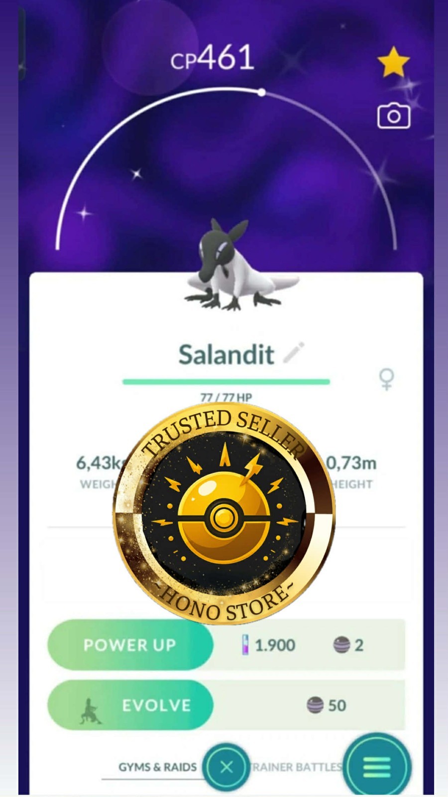 Pokemon G0 — Shiny Salandit Female – P T C — Read Description✨