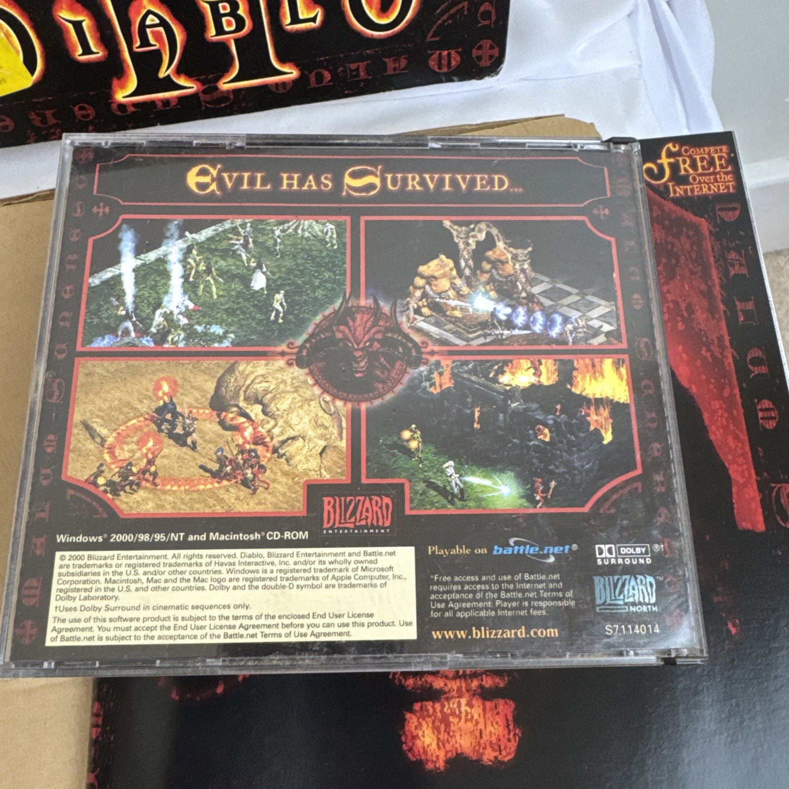 Diablo II (2) PC Game Big Box 3 Disc Manual Strategy CD-ROM Blizzard 2000