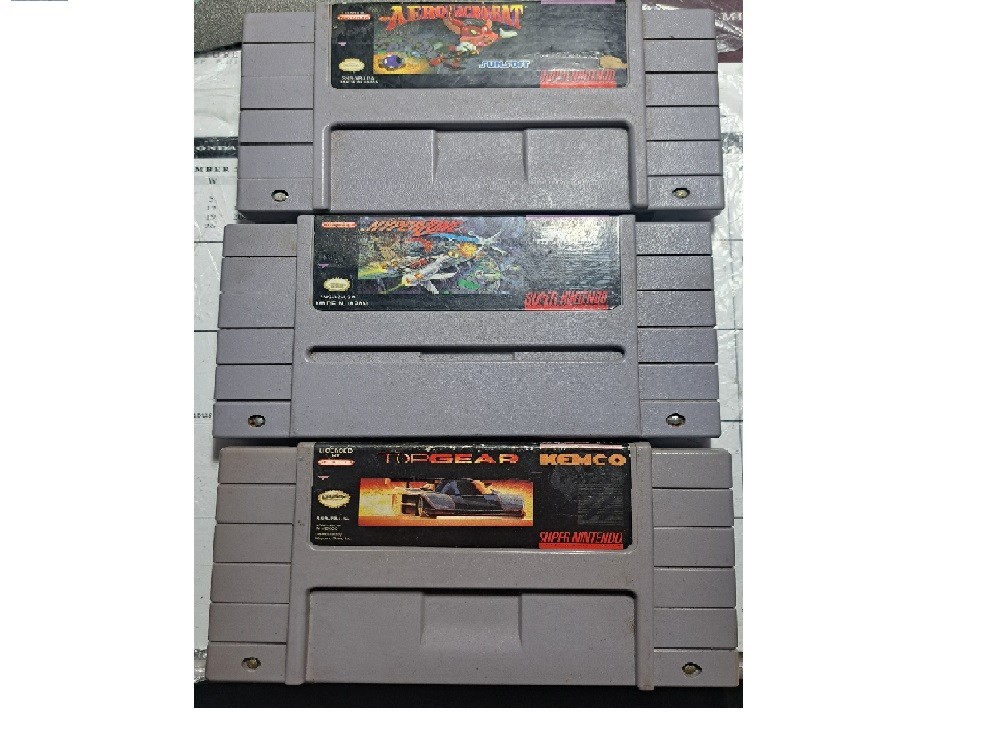 Hyperzone, Top Gear, and Aero Acrobat – Super Nintendo SNES Game Lot