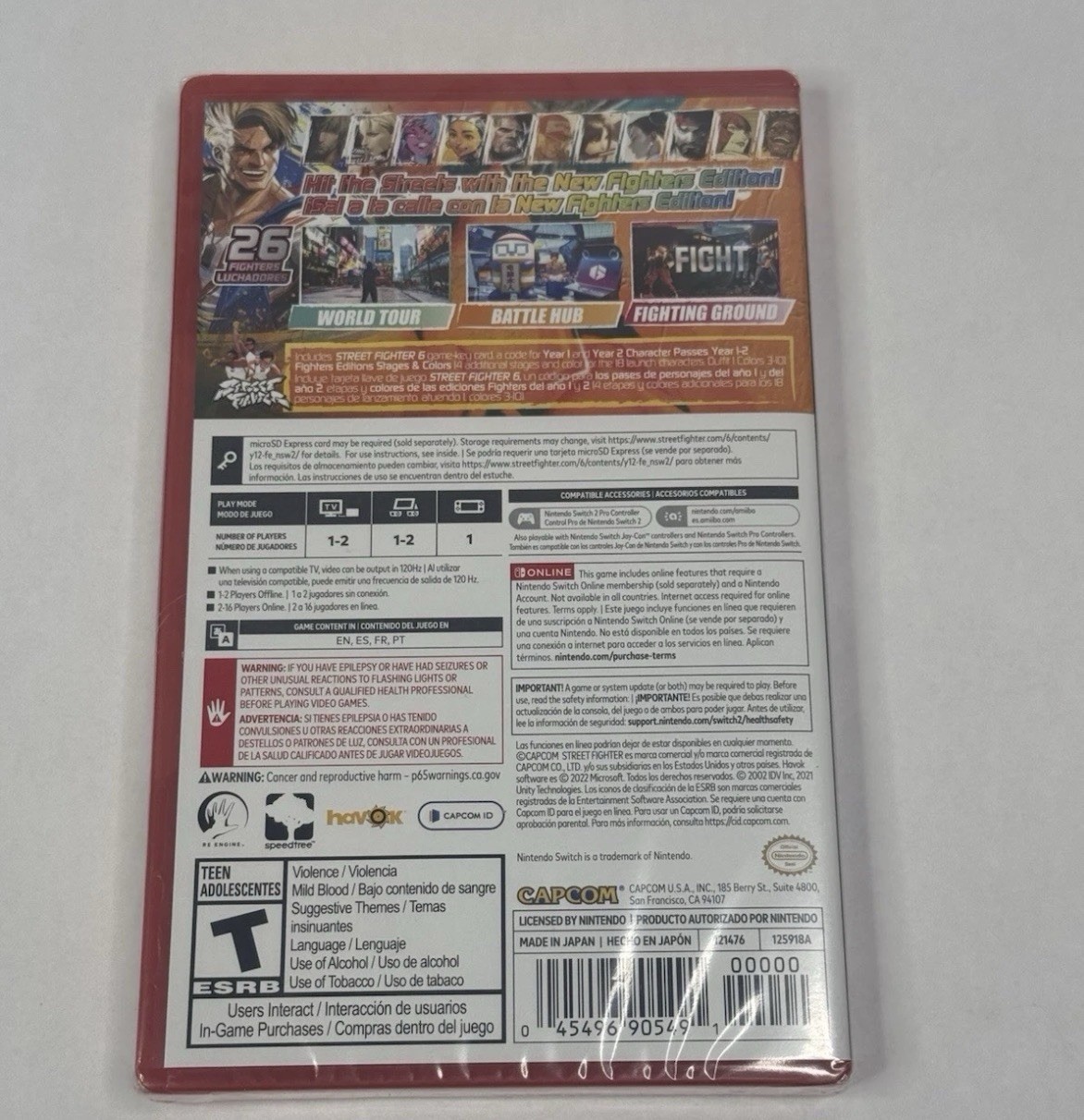 Street Fighter 6 Year 1-2 Fighters Edition for Nintendo Switch 2 New Sealed