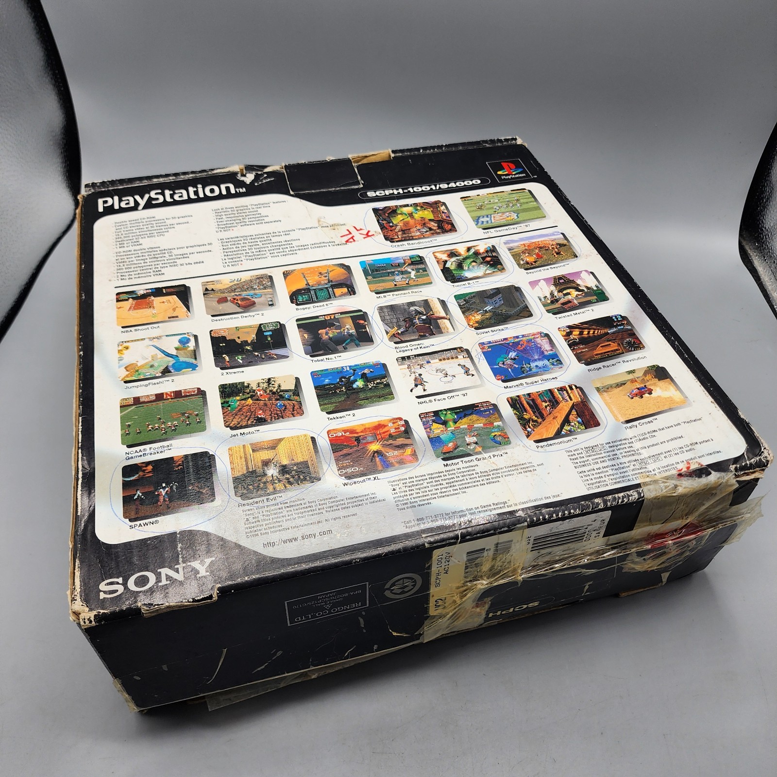 Sony PlayStation SCPH-1001 Console Box, Foam & Insert ONLY / No Console / READ