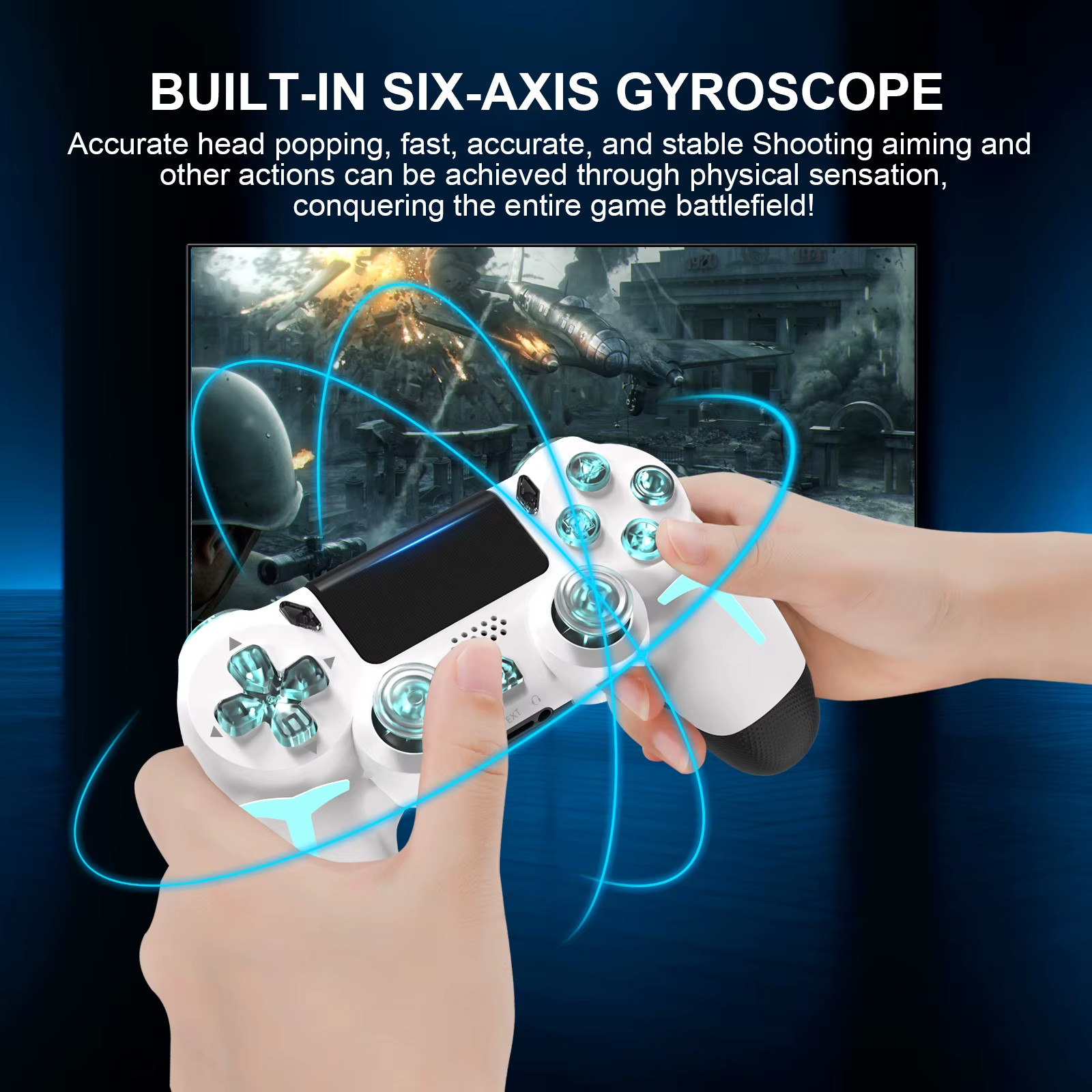 Bluetooth Wireless Gamepad Compatible With PS4 PS3 Computer PC RGB Controller
