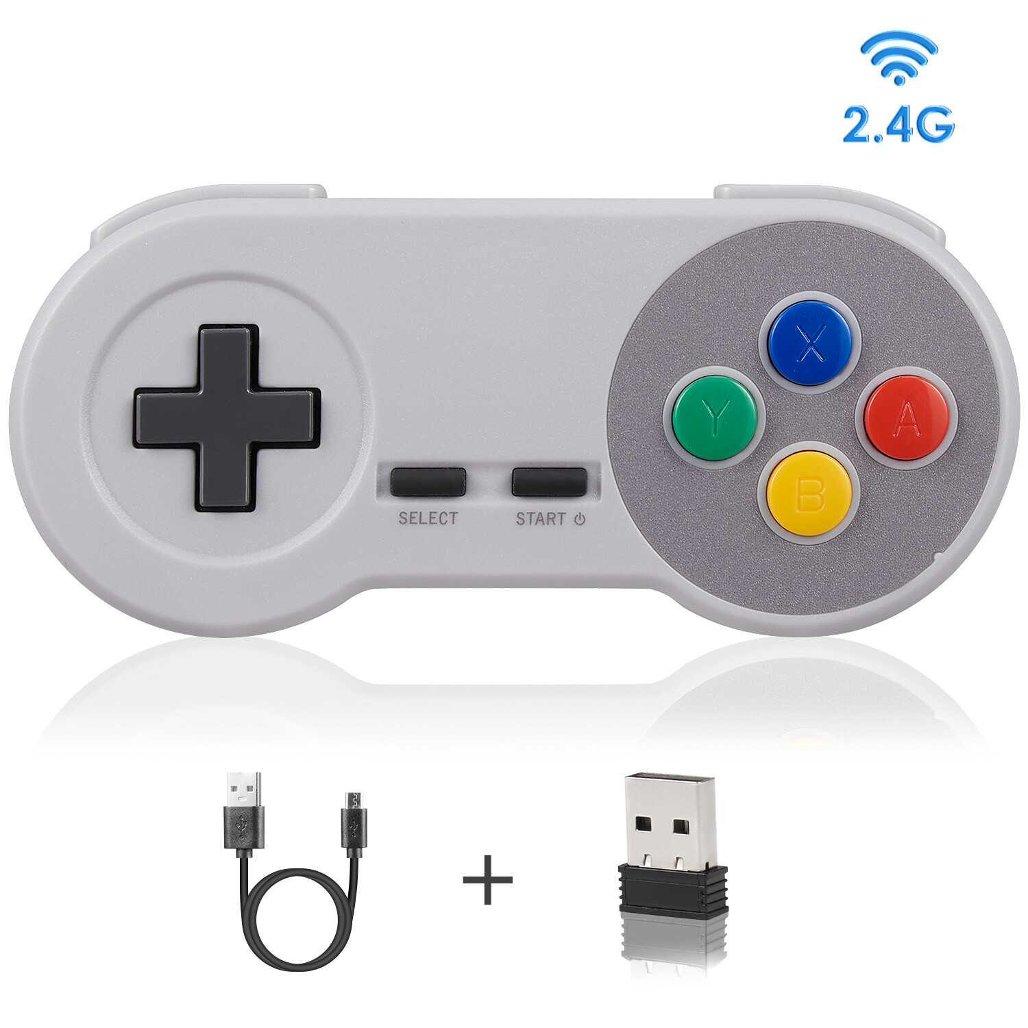 2.4G Wireless USB SNES Controller Gamepad Joystick For PC MAC Win10 Raspberry Pi