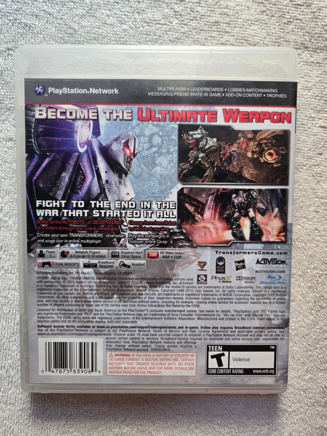 Transformers: War for Cybertron (Sony PlayStation 3, 2010)
