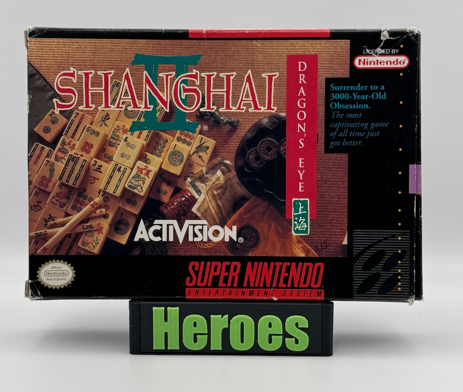 Super Nintendo SNES Shanghai II Dragon’s Eye, Game, Box, Verified Working