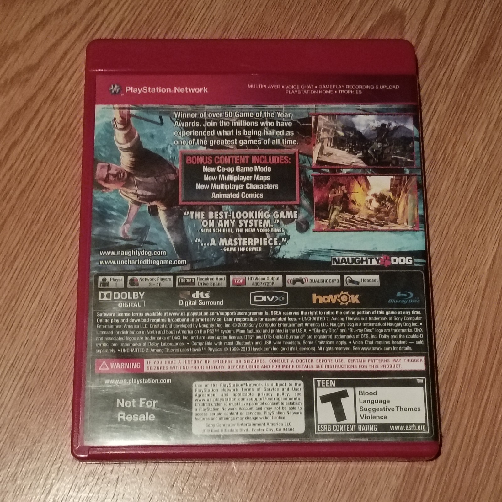 Uncharted 2 Among Thieves, Game Of The Year Edition, Sony PlayStation 3 PS3