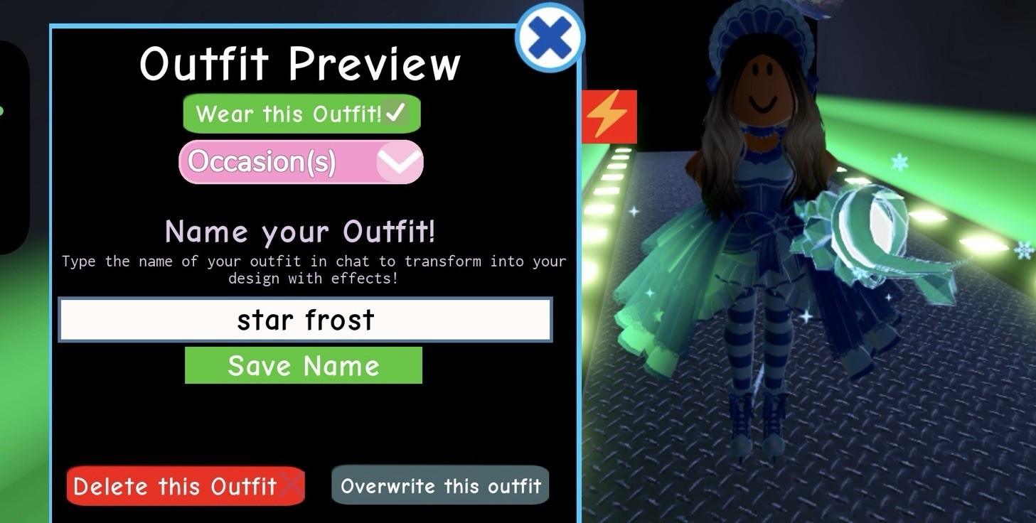 Roblox Star Frost Outfit Preview Multiplayer Simulation PC In-Game Digital Item