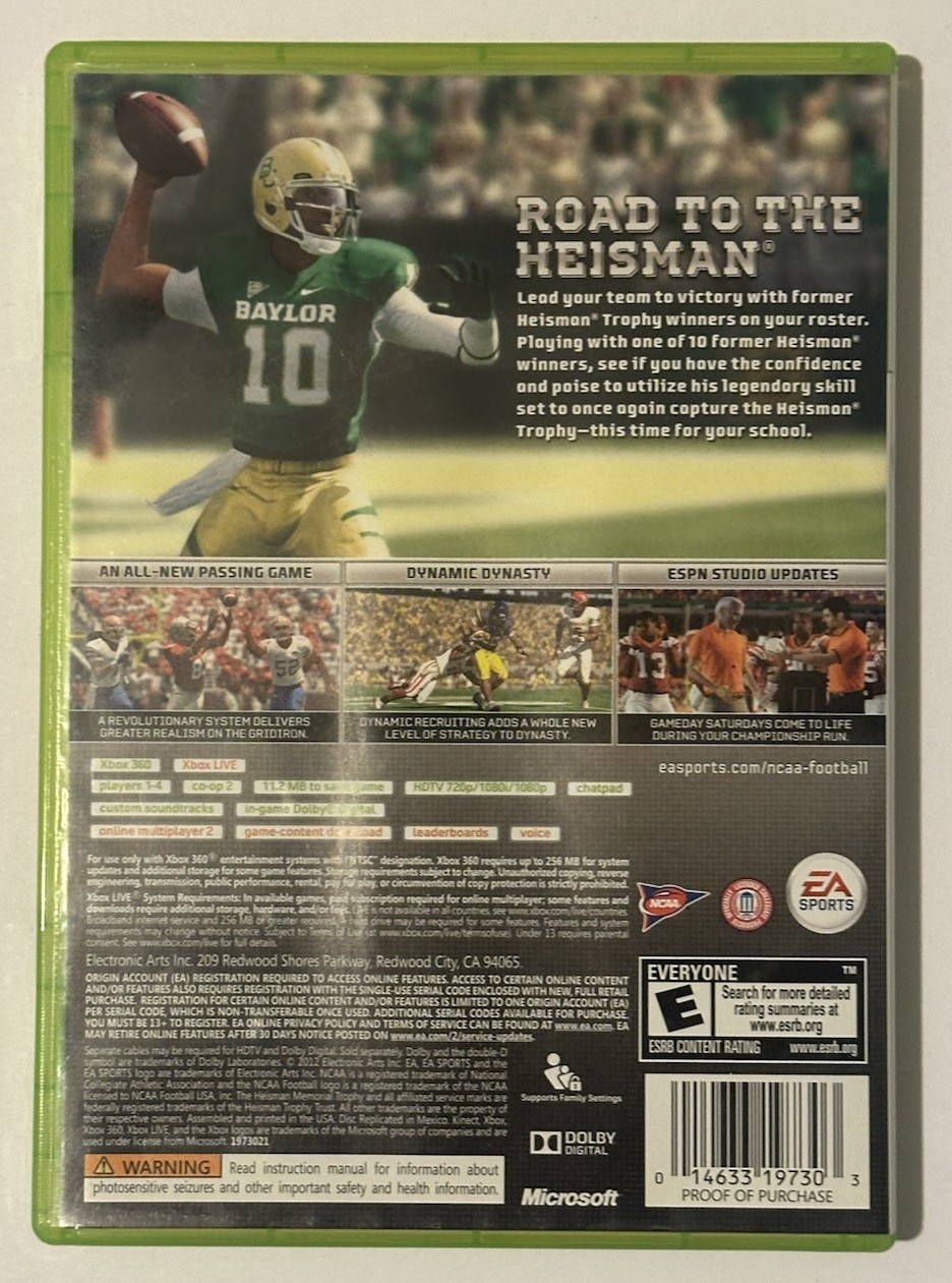 NCAA Football 13 (Microsoft Xbox 360, 2012)