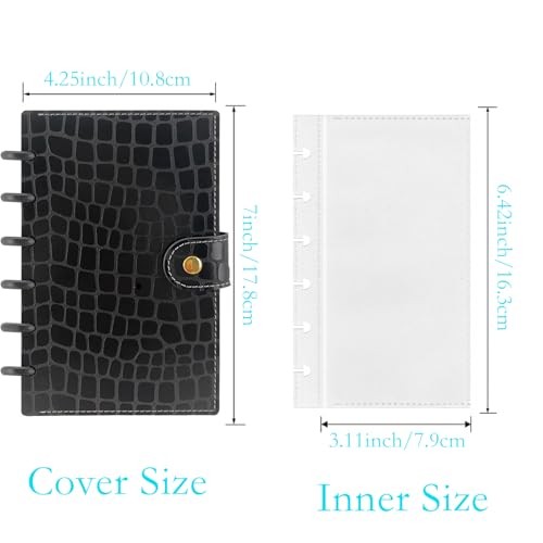 20 Clear PP Pockets Discbound Currency Collection Album, Inner 6.42 x Black