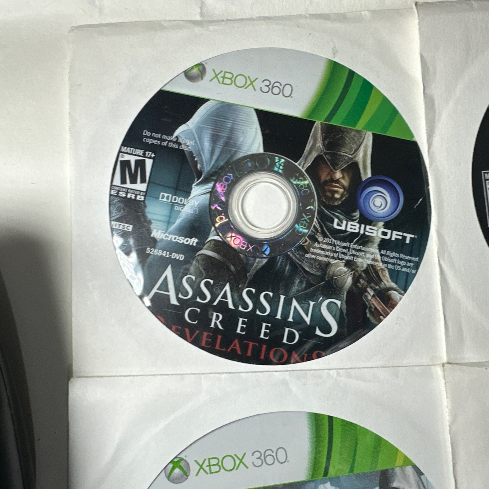 OEM Microsoft Xbox 360 Black Wireless Controller + Games Black Flag Mass Effect