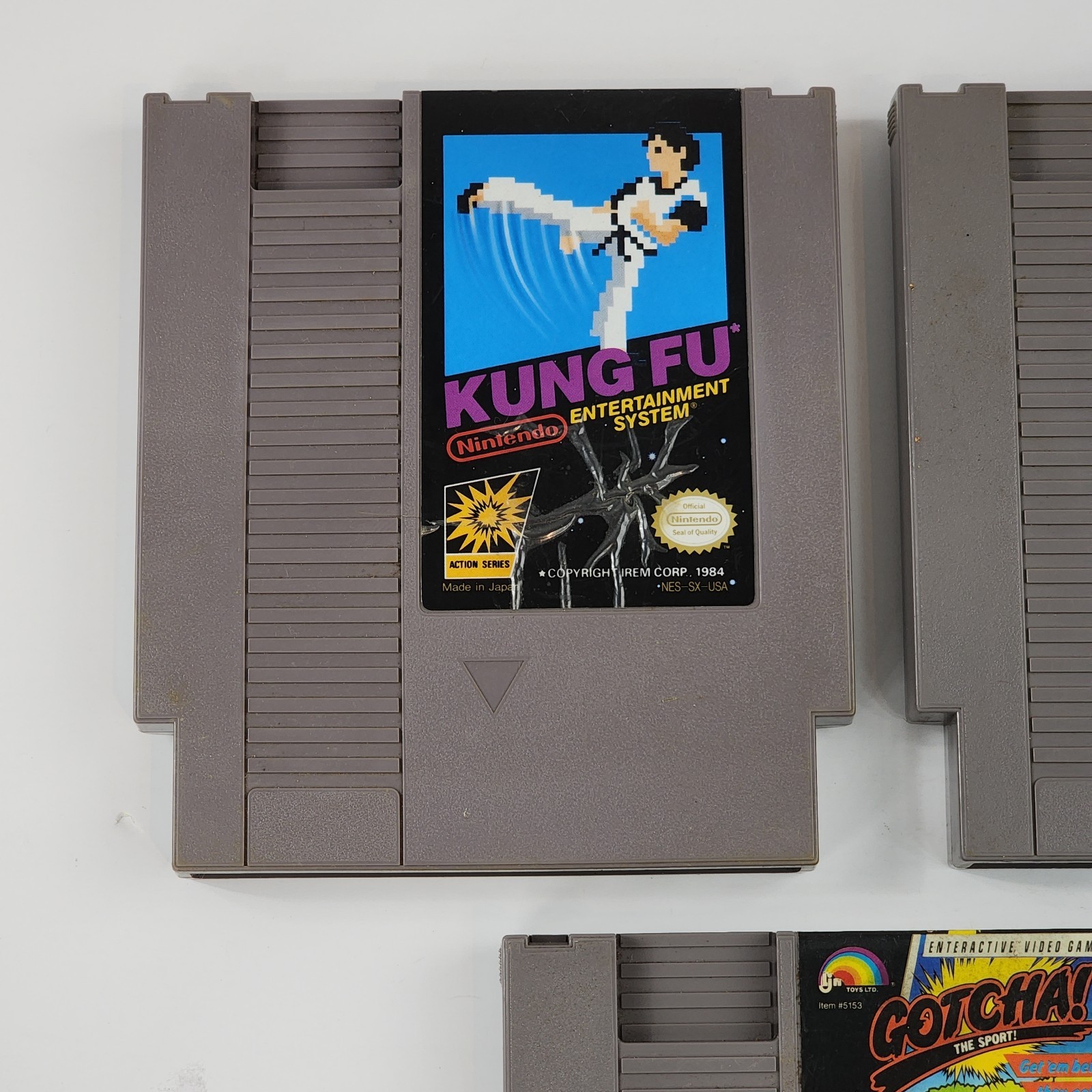 NES 3 Game Lot: Kung Fu – Golf – Gotcha The Sport (Nintendo, 1985) Tested