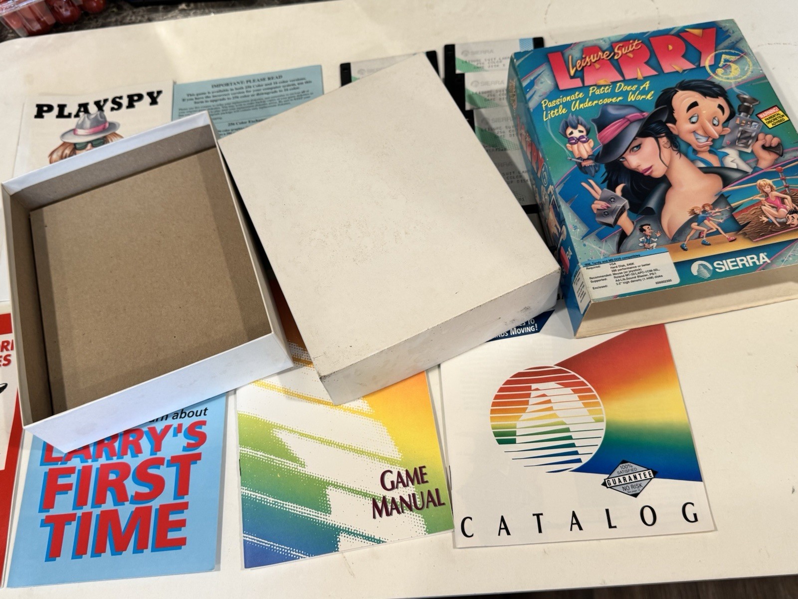 Leisure Suit Larry 5 Passionate Patti Big Box PC Tandy Sierra Hintbook 3.5″ Disk