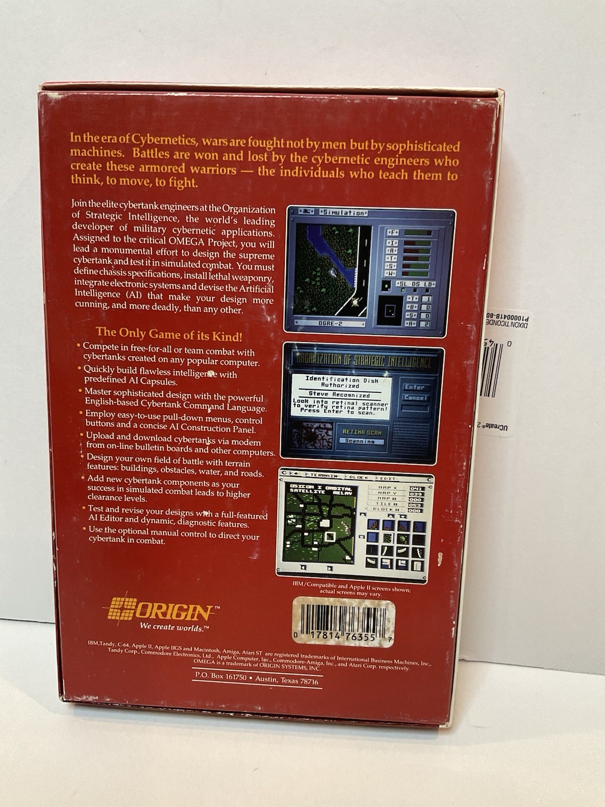 Vintage Macintosh Simulator Software Omega ORIGIN Systems