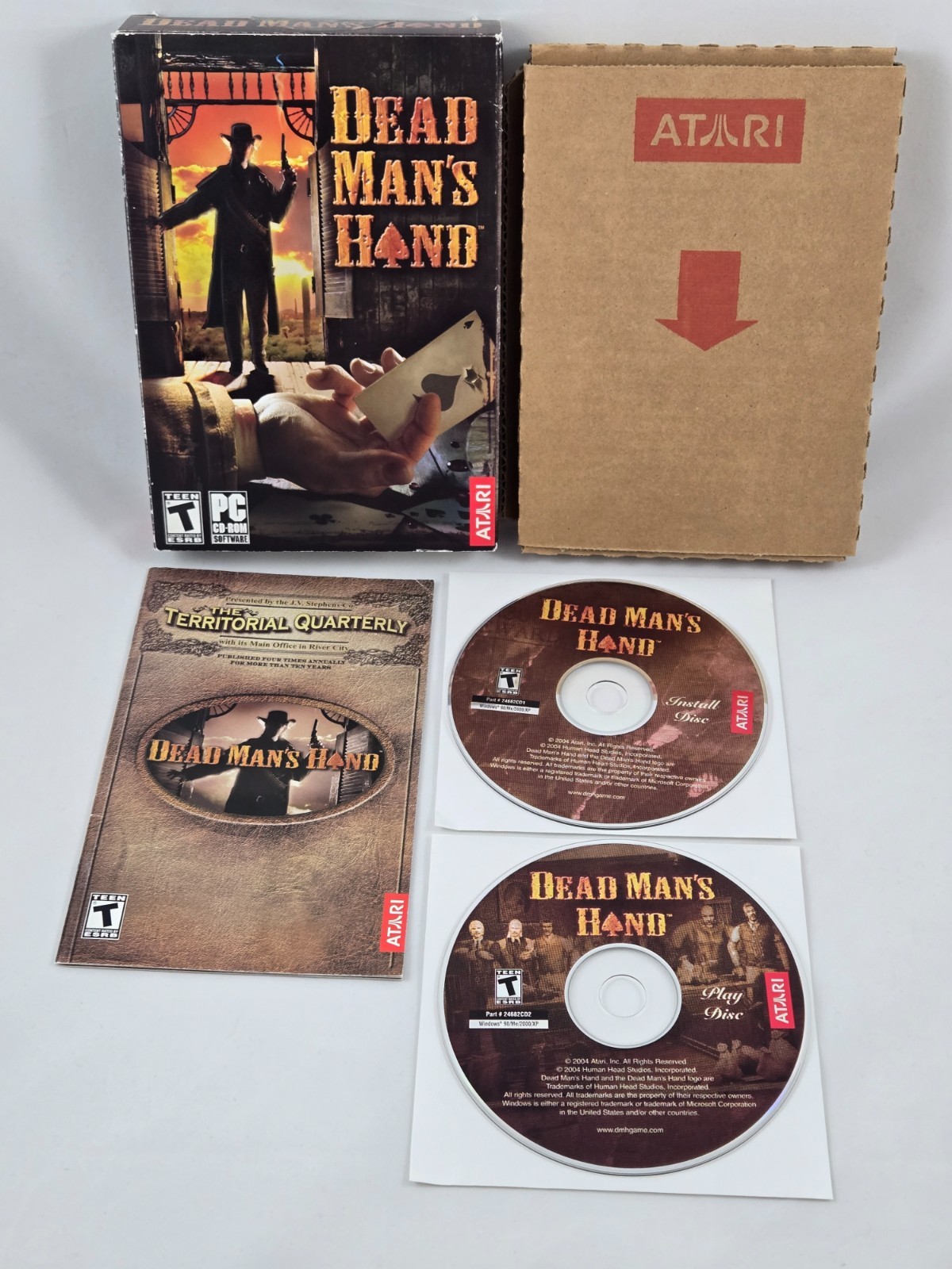 Dead Man’s Hand PC Game Atari 2004 CIB Complete 2 CD-ROM Western FPS Vintage