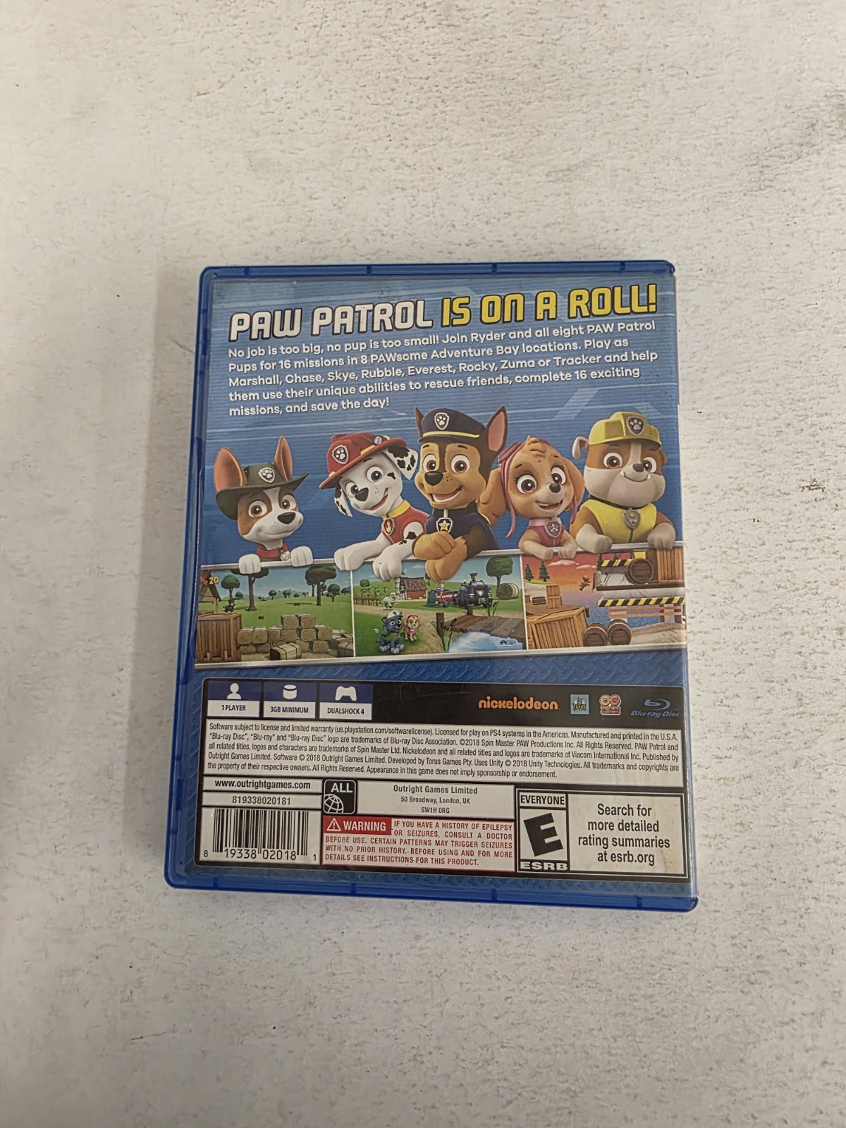 Outright Games Nickelodeon Paw Patrol On a Roll PS4 Video Game