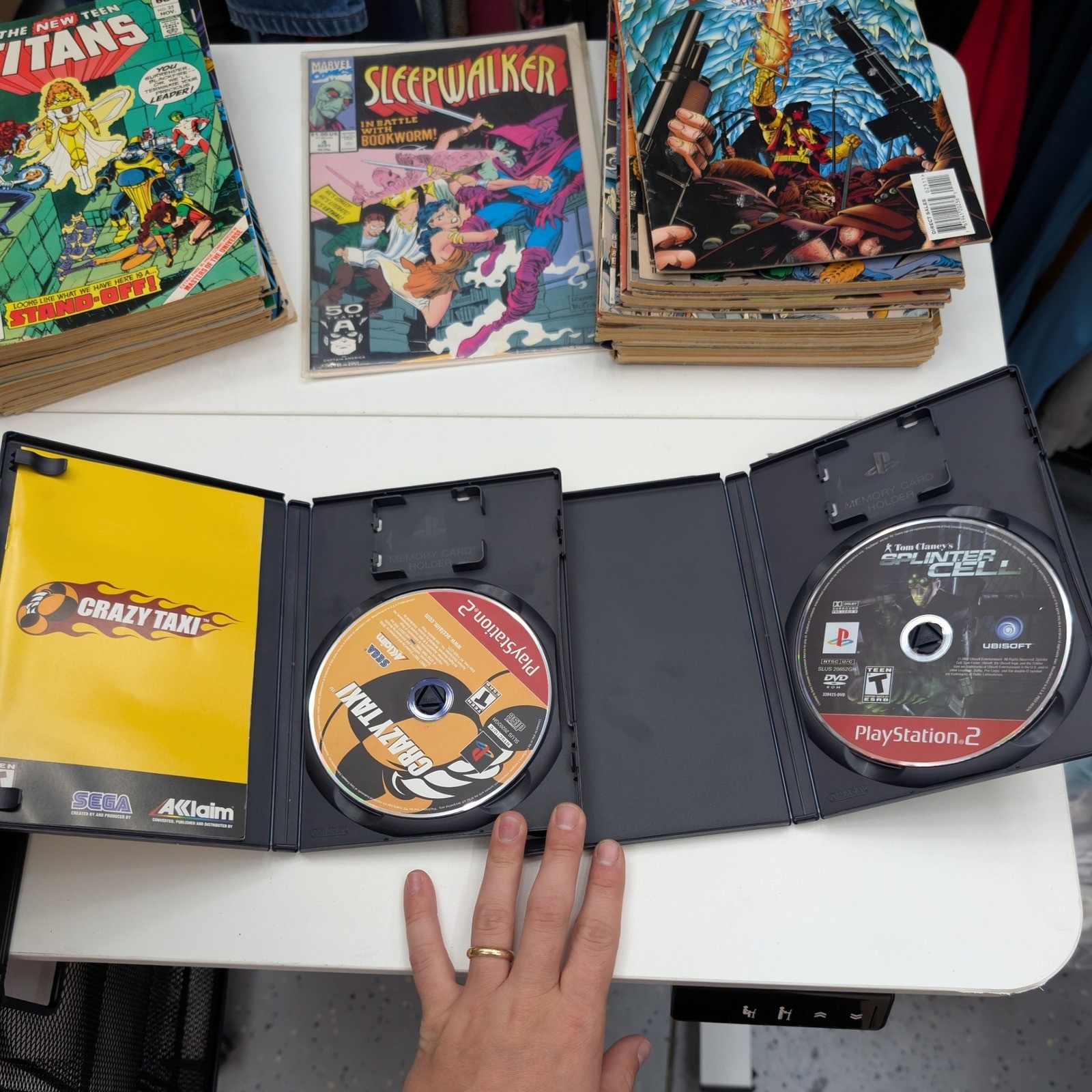 VTG Sony PS2 Games Bundle Crazy Taxi CIB & Tom Clancy Splinter Cell Retro Y2K
