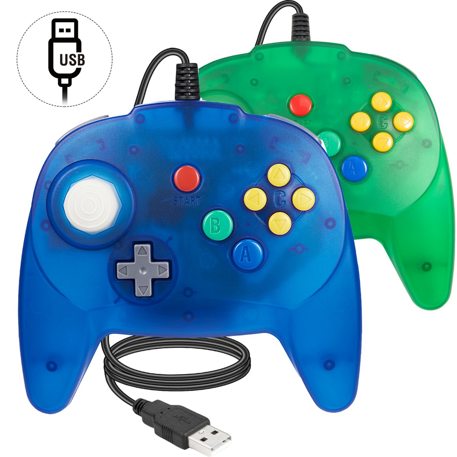 Classic Retro N64 Controller Joystick USB Wired Gamepad For PC MAC Raspberry Pi