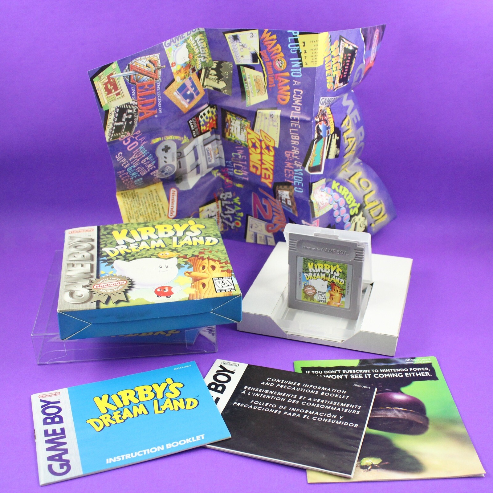 Kirby’s Dream Land Nintendo Game Boy Players Choice Complete CIB W/ Protector