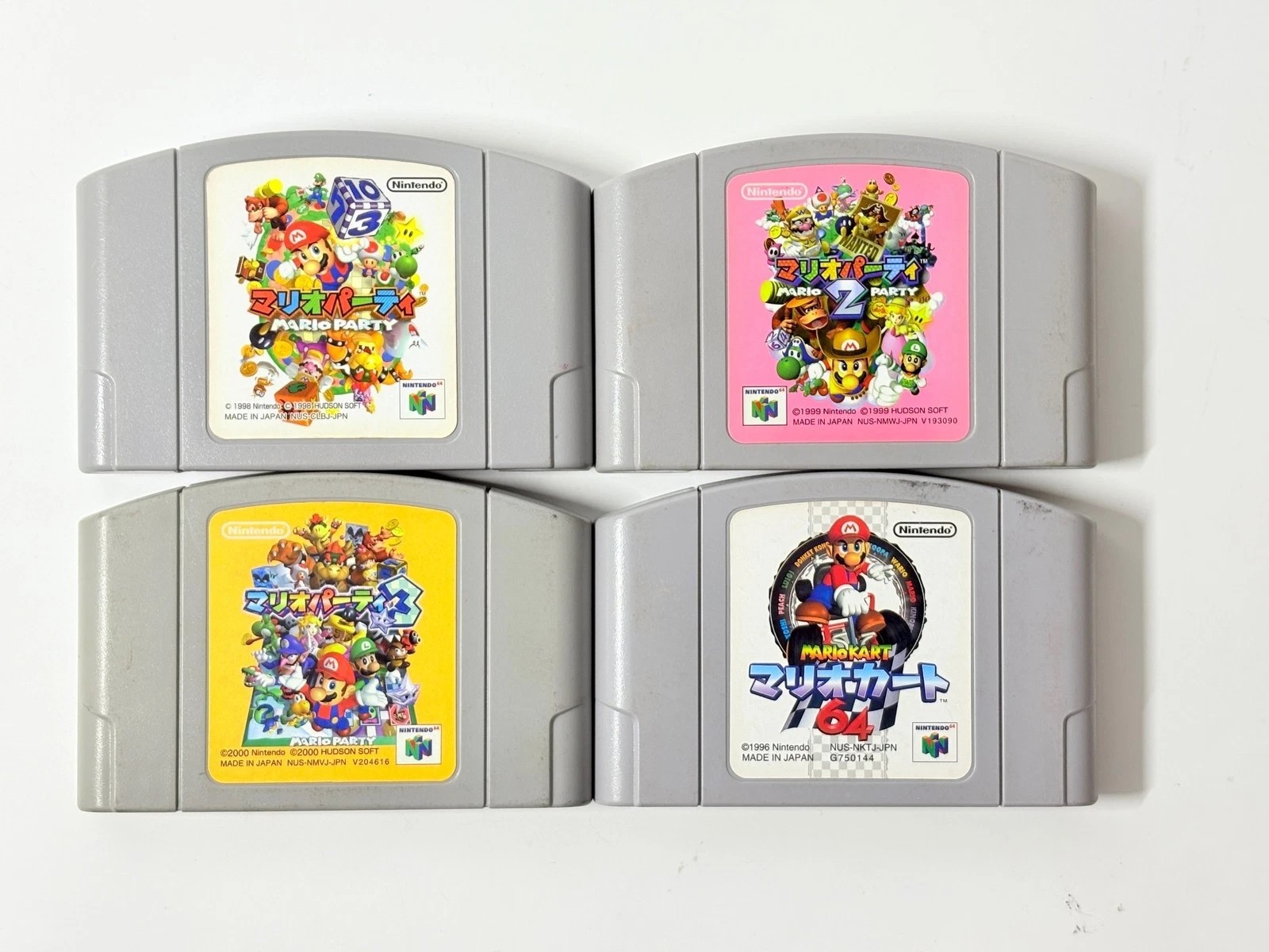 Nintendo 64 Lot Official Blue Controller NUS-005 +Mario Party 1 2 3 & Kart Japan