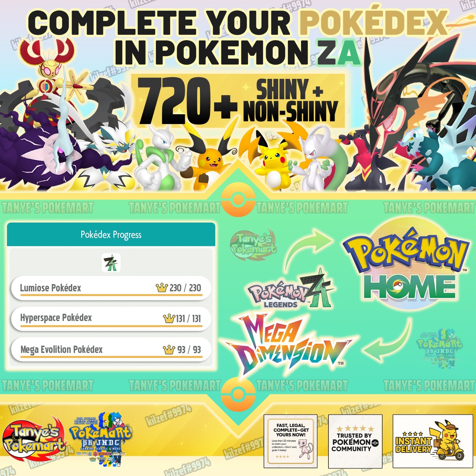 Pokémon HOME Complete Pokédex 720+ (Shiny + Non-Shiny) | Pokémon ZA Living Dex |