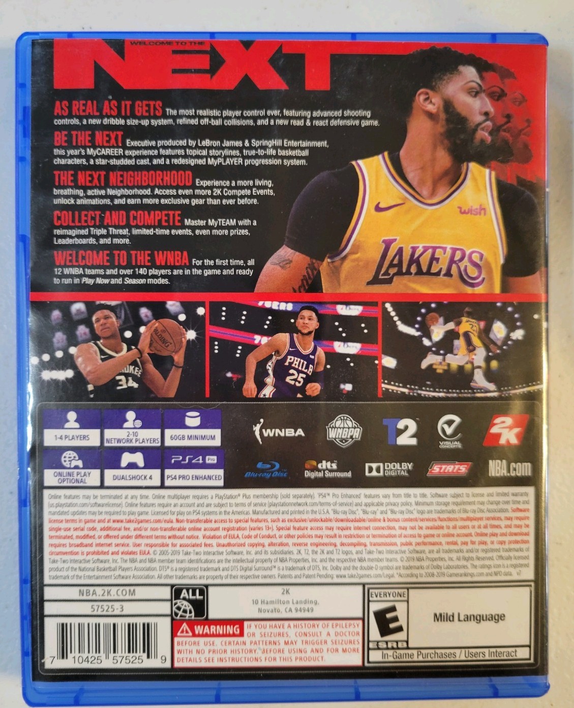 2K NBA 2K20 PS4 Sports Basketball Multiplayer Online Playability Video Game