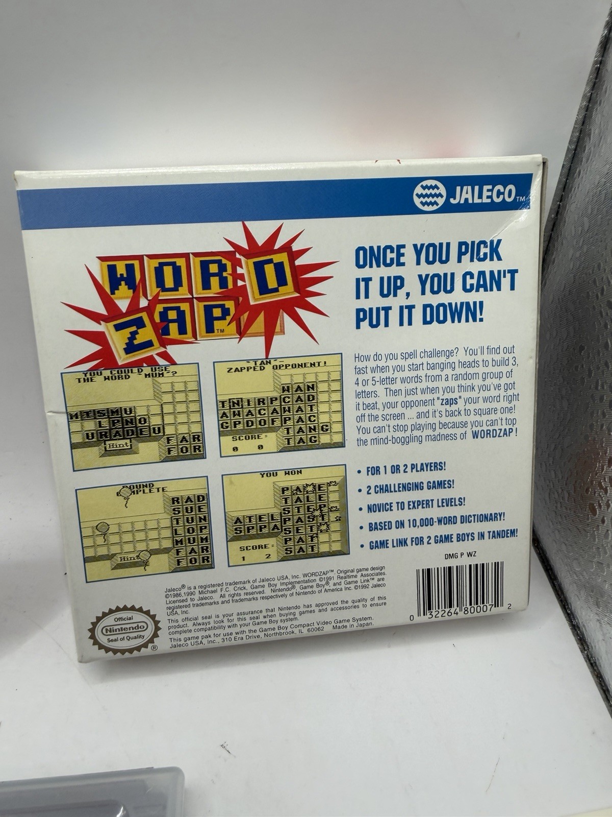 Word Zap (Nintendo Game Boy Gameboy) Complete in Box CIB Rare Fast Shipping