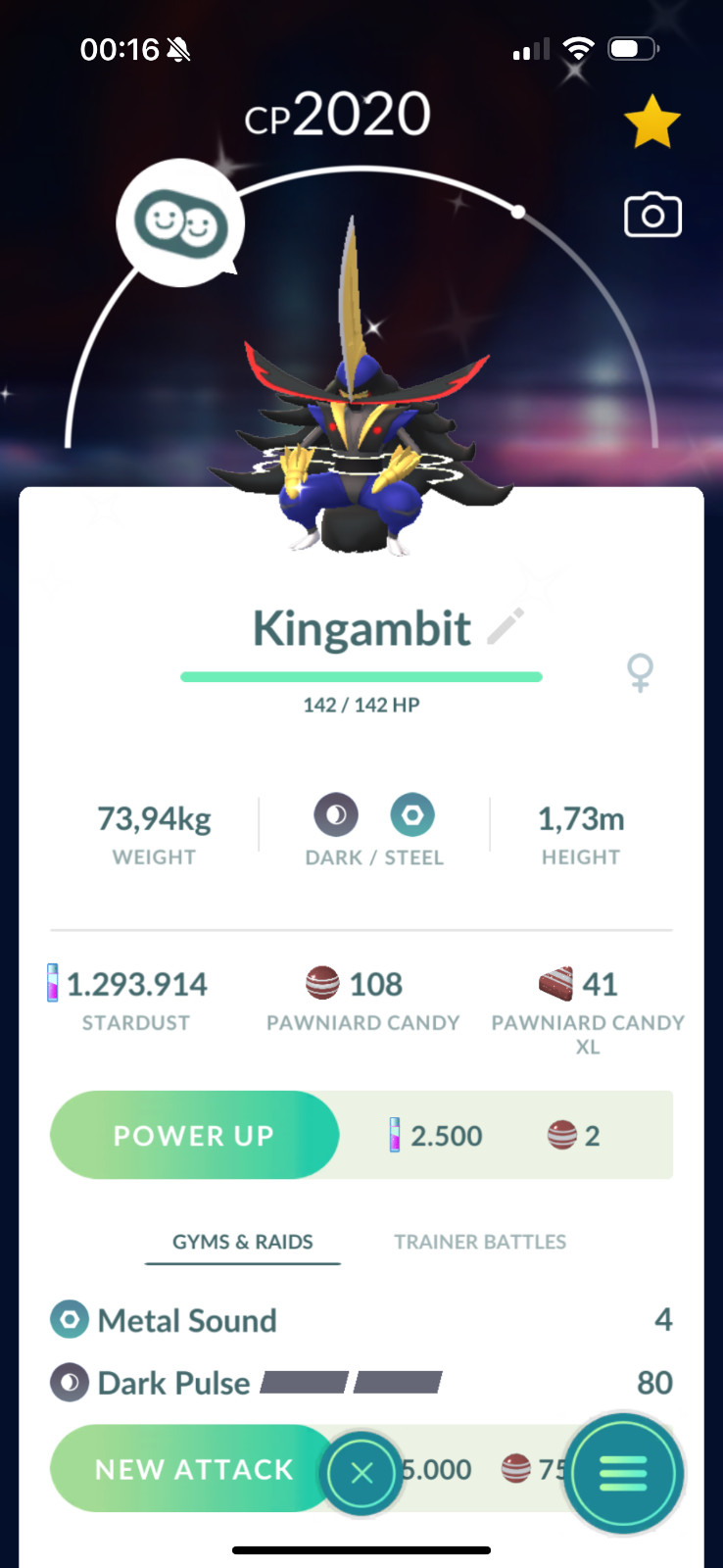 Pokémon Go | Shiny Kingambit | Trade 20K – 1M Stardust