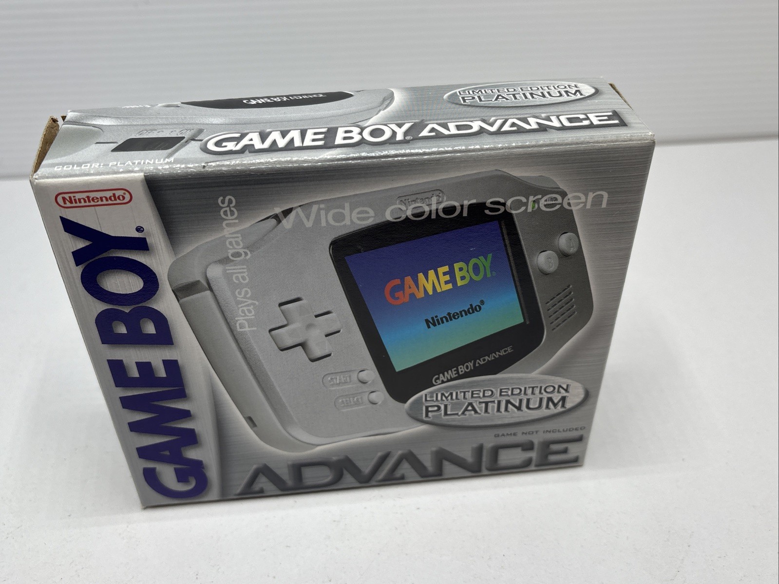 Nintendo Gameboy Advance Platinum Silver Console With Box + Manual GBA CIB