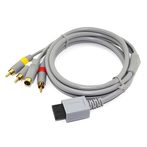 6FT S-AV TV Audio Video RCA Composite Adapter Cable Cord For Nintendo Wii/ Wii U