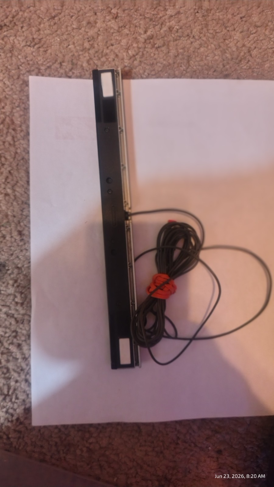 Official Nintendo Wii Sensor Bar RVL-014 Silver OEM Wii U Japan Import WA03 B