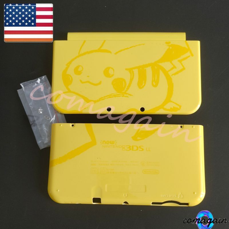 For New Nintendo 3DS LL 3DS XL A+E Cover Shell Housing Front Back Case Pikachu