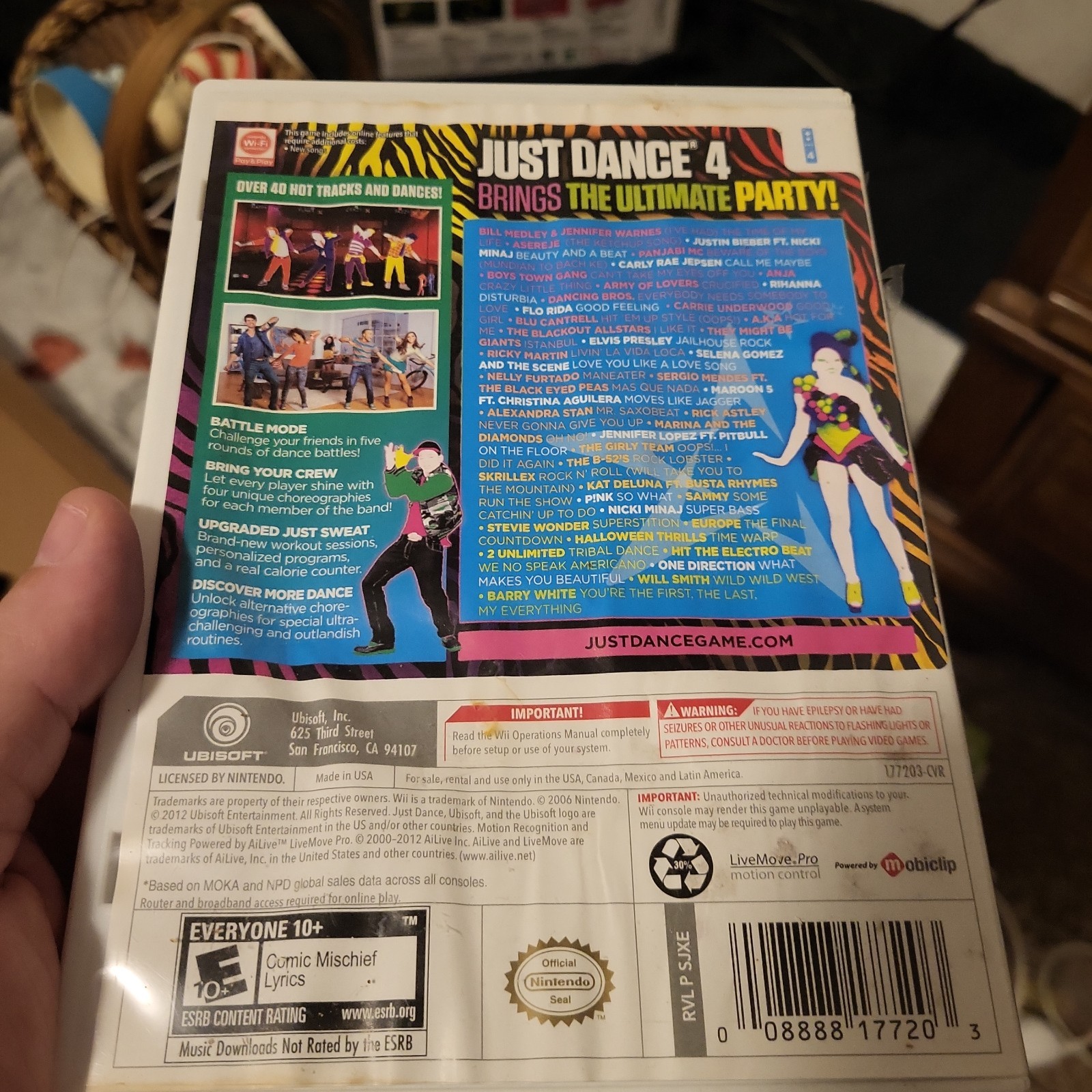 Just Dance 4 Nintendo Wii 2012 Music Dance Game
